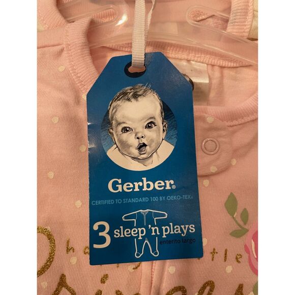 Gerber Princess Onesies and Sleep n Plays Size 0-3‎ Months, New - Picture 8 of 9